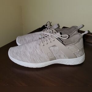 Hey Dude Axel B Stretch Beige Sneakers Shoes Sz 10
